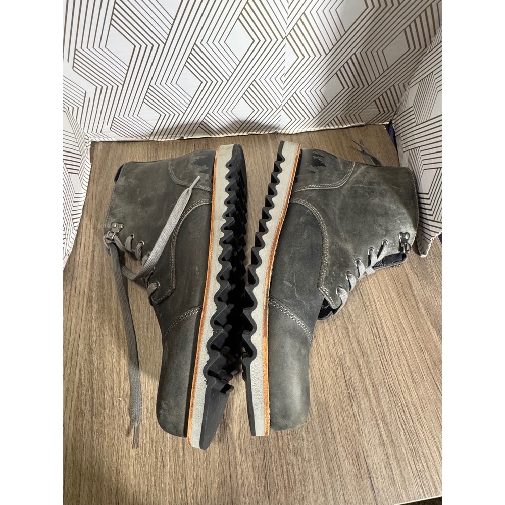 Territory Zion boots‎ Gray Leather Lace Up Ankle Boots Size WD 13 Rugged - Picture 4 of 14